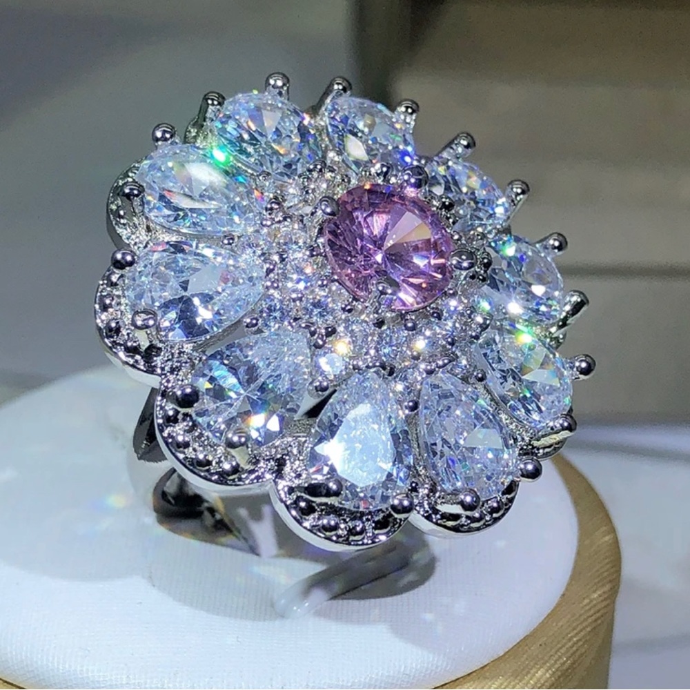 Flower crystal ring - Picture 4 of 4
